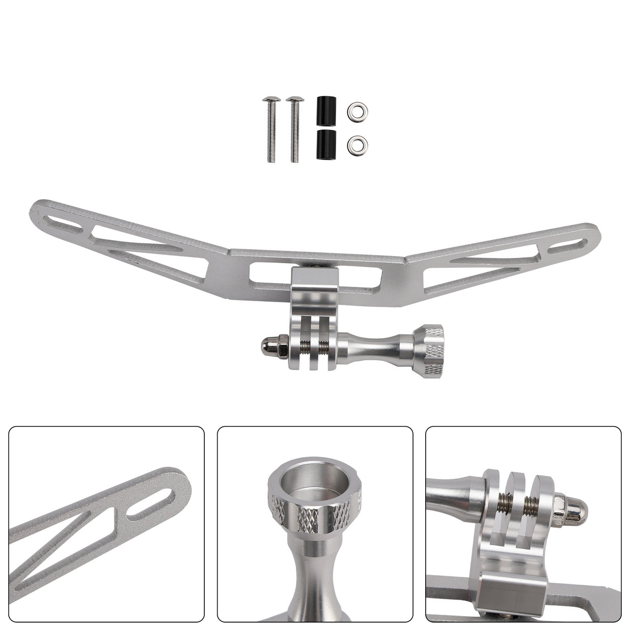 2023-2026 BMW R1300GS / ADV Bracket GoPro Camera Windscreen Recorder Silver Generic