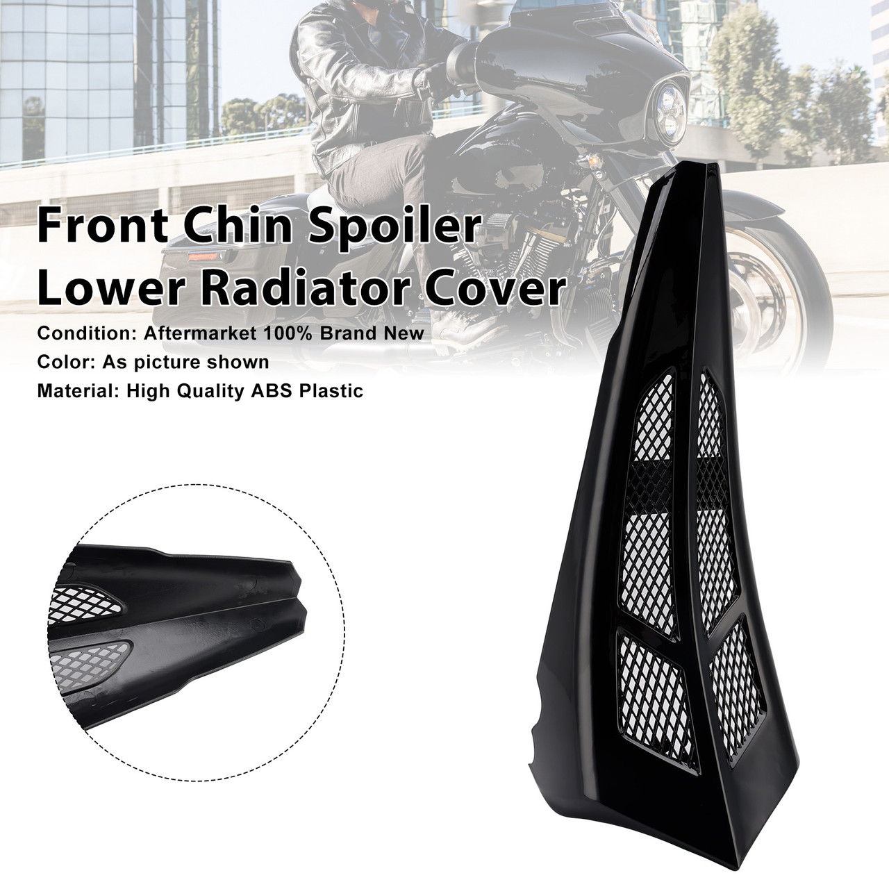2014-2022 Harley Touring Road Glide Street Glide Front Chin Spoiler Lower Radiator Cover Black Generic