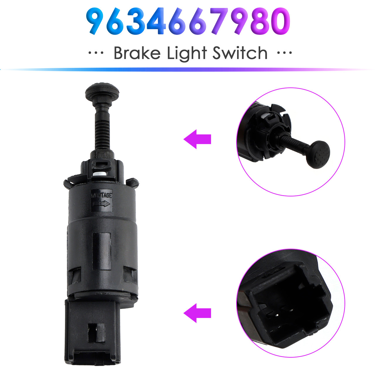 1996-2018 Peugeot Partner I Brake Light Switch 9634667980 Generic