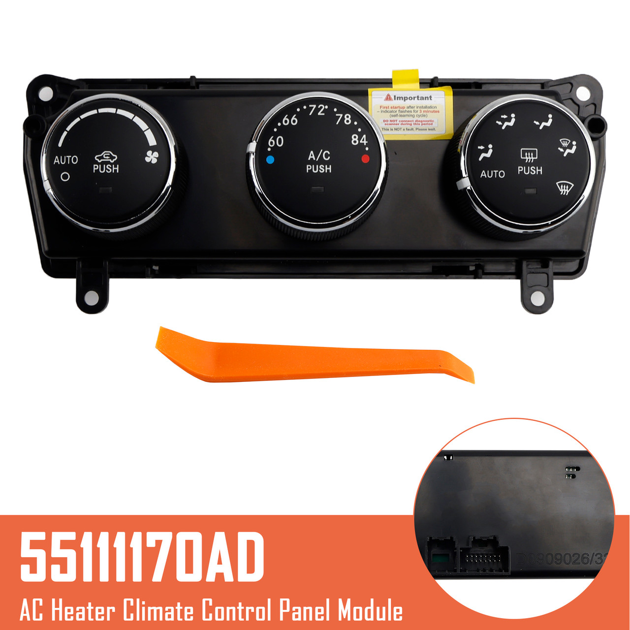 2011-2013 Jeep Wrangler AC Heater Climate Control Panel Module 55111170AD Generic