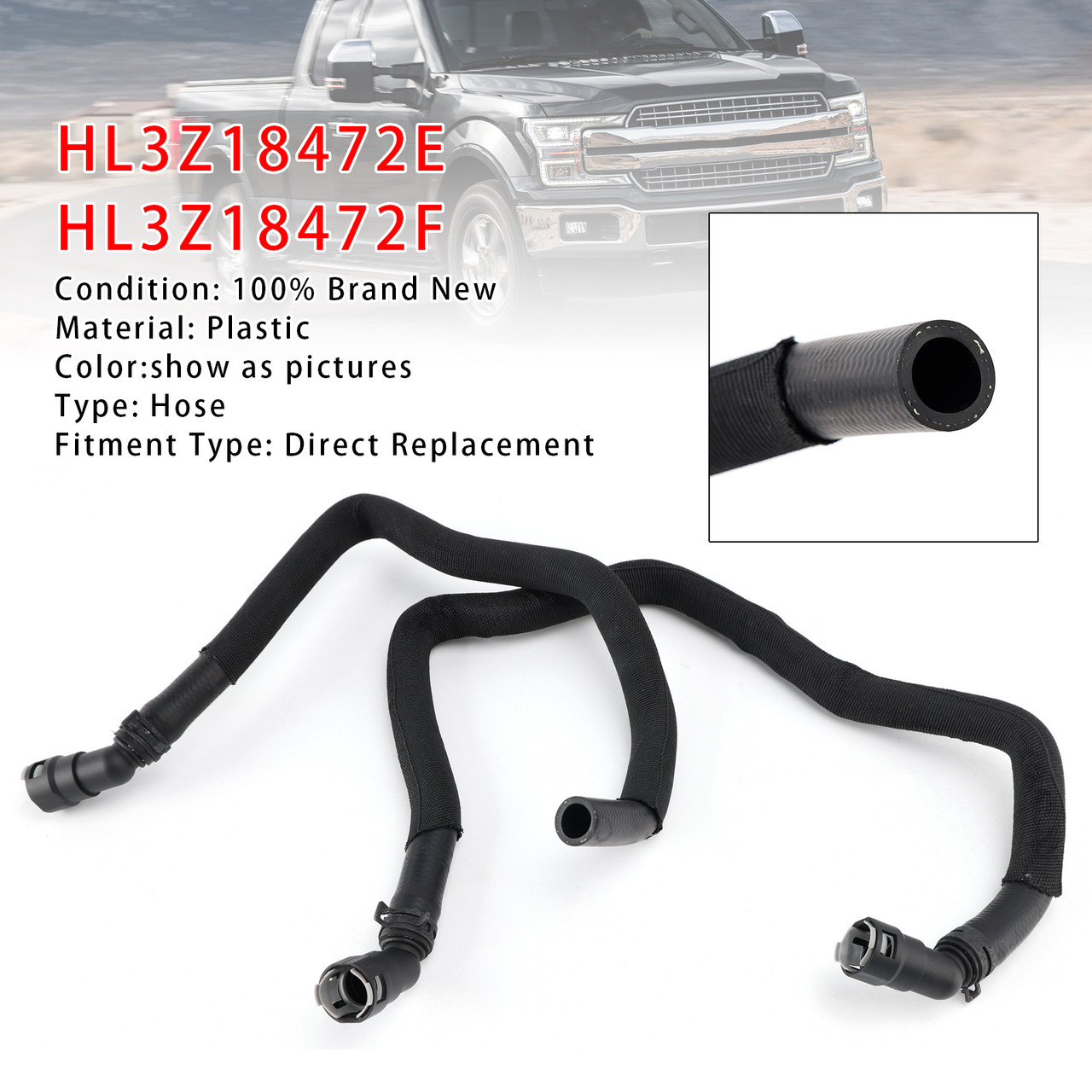 2017-2020 Ford F150 2PCS HVAC Heater Water Hose Inlet-Outlet HL3Z18472E HL3Z-18472-F Generic