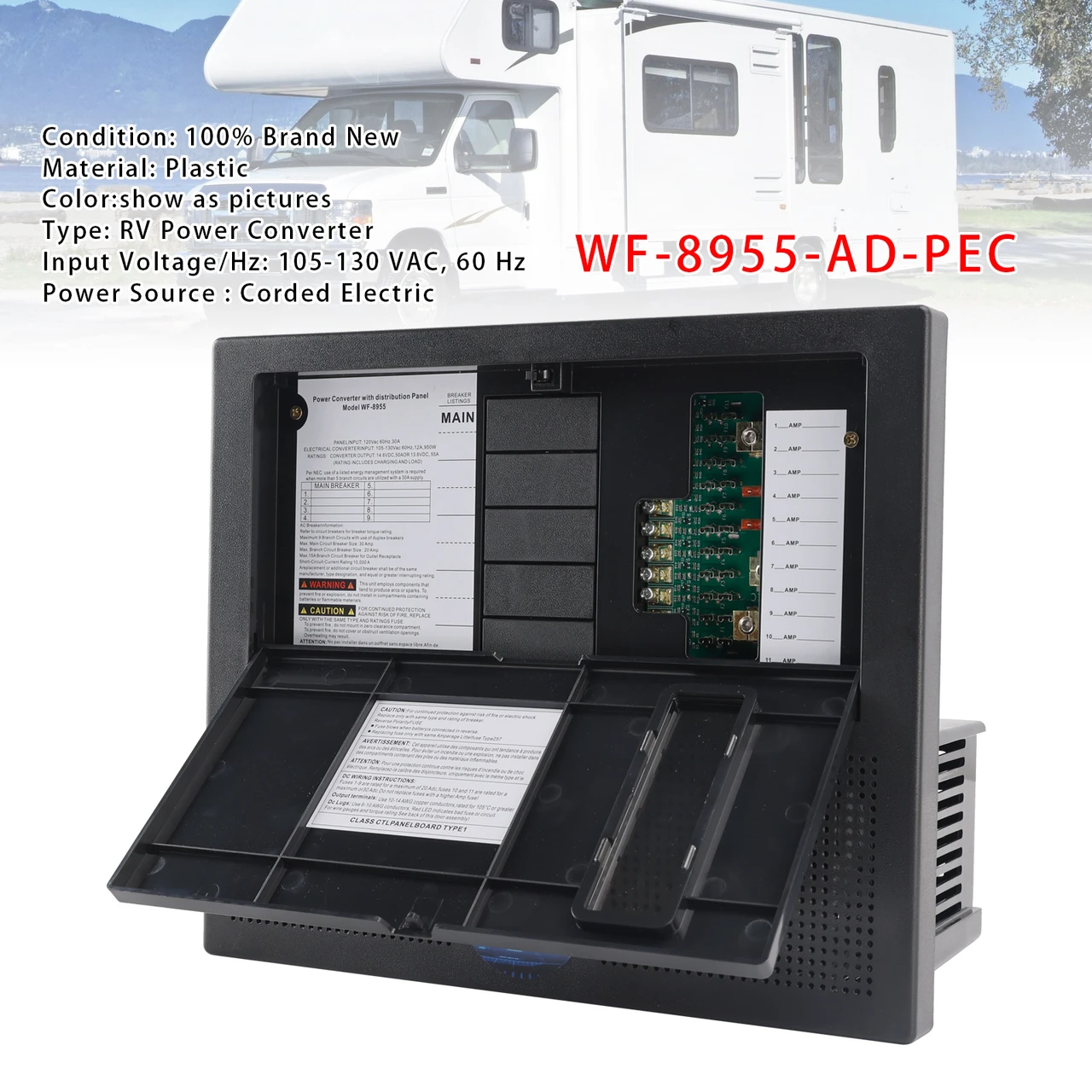 WF-8955-AD-PEC Power Center WF-8955-AD 8900 Power Converter Battery Chargers For RV Camper 55 AMP
