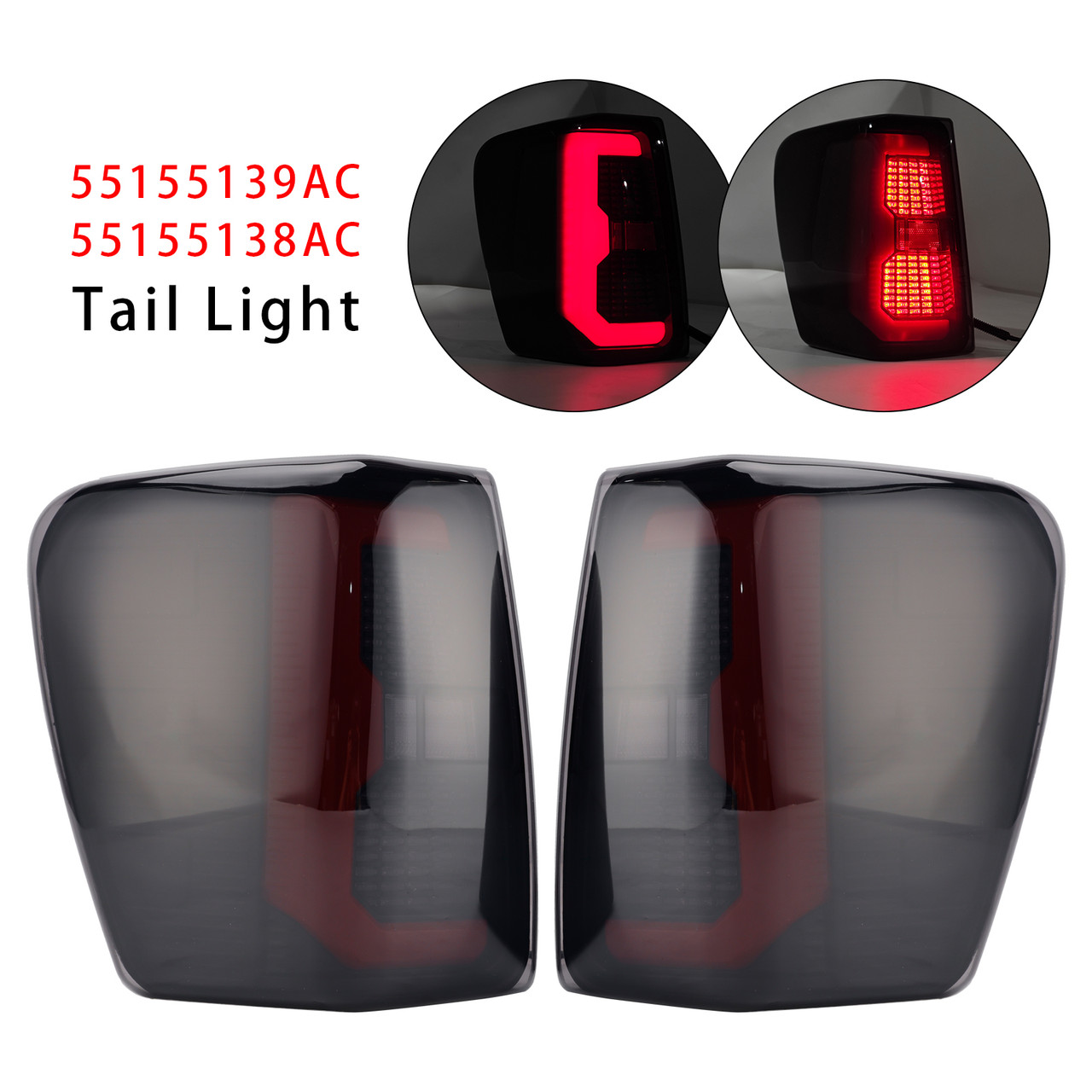 1999-2004 Jeep Grand Cherokee 2PCS Smoke Black Brake Tail Lights Tailight 55155139AC Generic