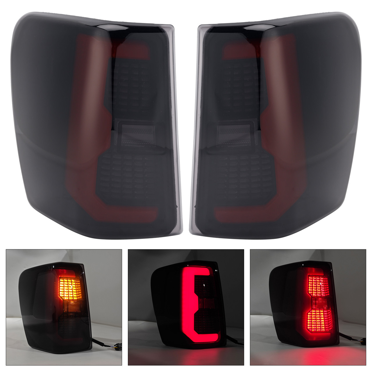 1999-2004 Jeep Grand Cherokee 2PCS Smoke Black Brake Tail Lights Tailight 55155139AC Generic