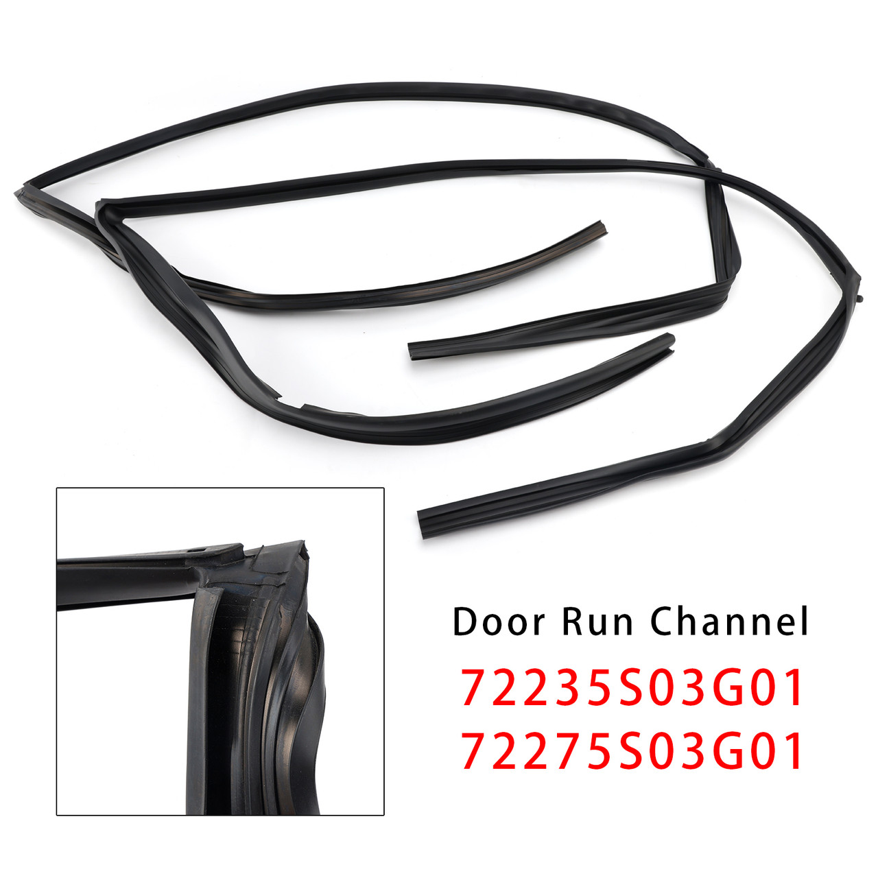 1996-2000 2PCS Front Door Glass Run Channel Right & Left 72235-S03-G01 Generic