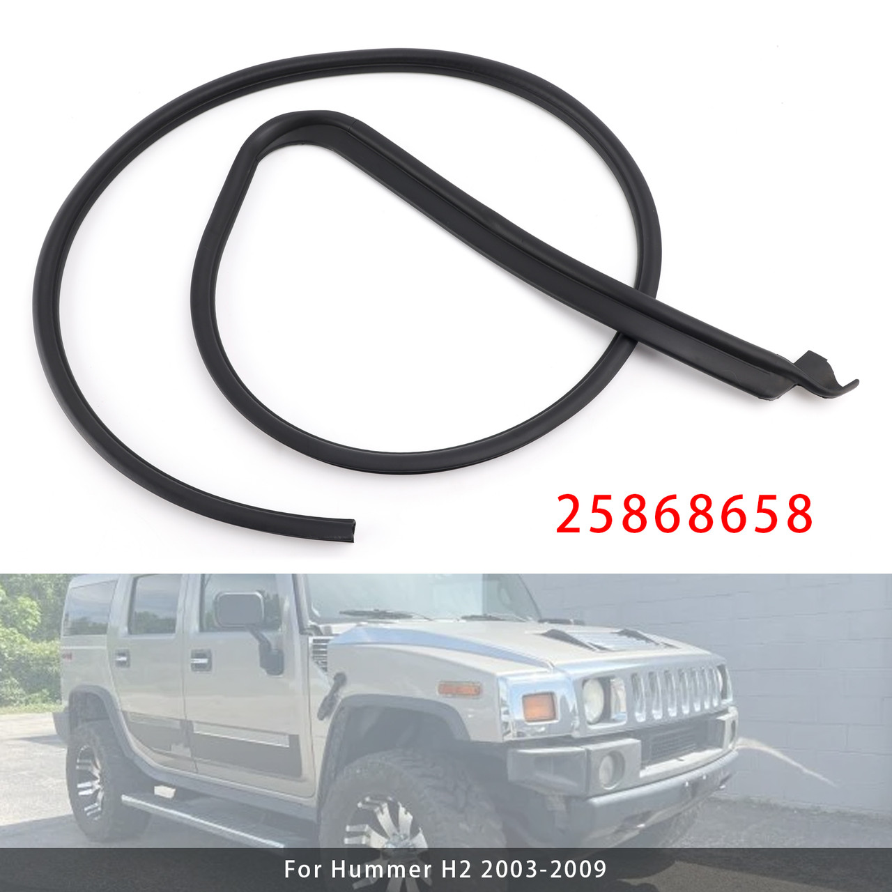 2003-2009 Hummer H2 Right Door Weatherstrip 25868658 Generic