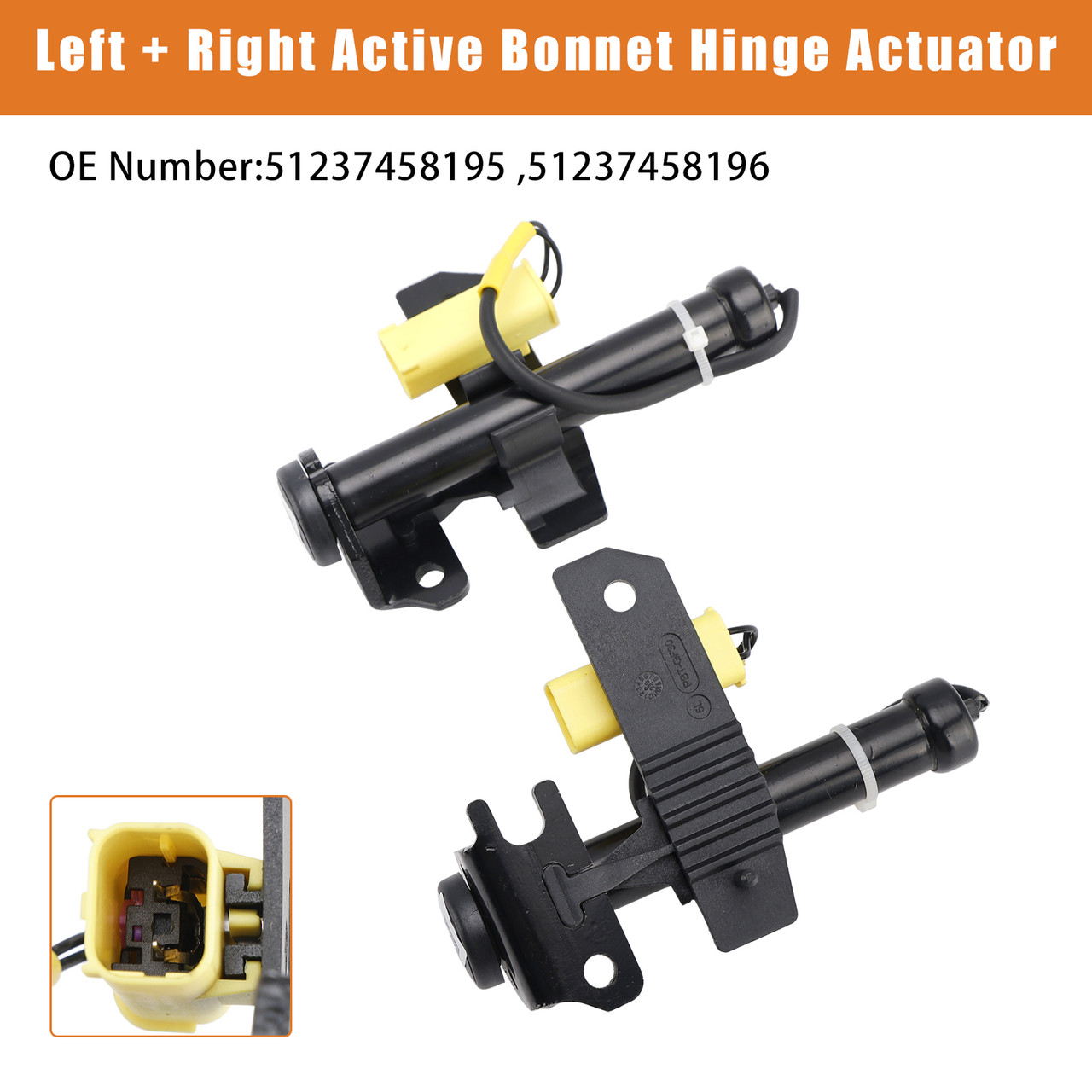 2018-2022 BMW 3 Series G20 G21 Left + Right Active Bonnet Hinge Actuator 51237458195 51237458196 Generic