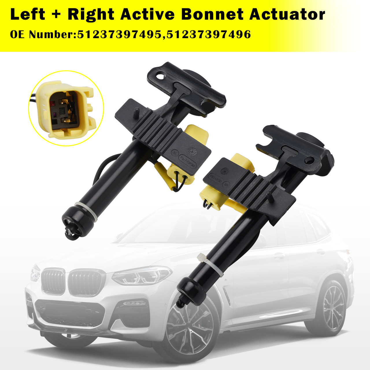 2017-2020 BMW X3 X4 Left+Right Active Bonnet Actuator 51237397495 51237397496 Generic