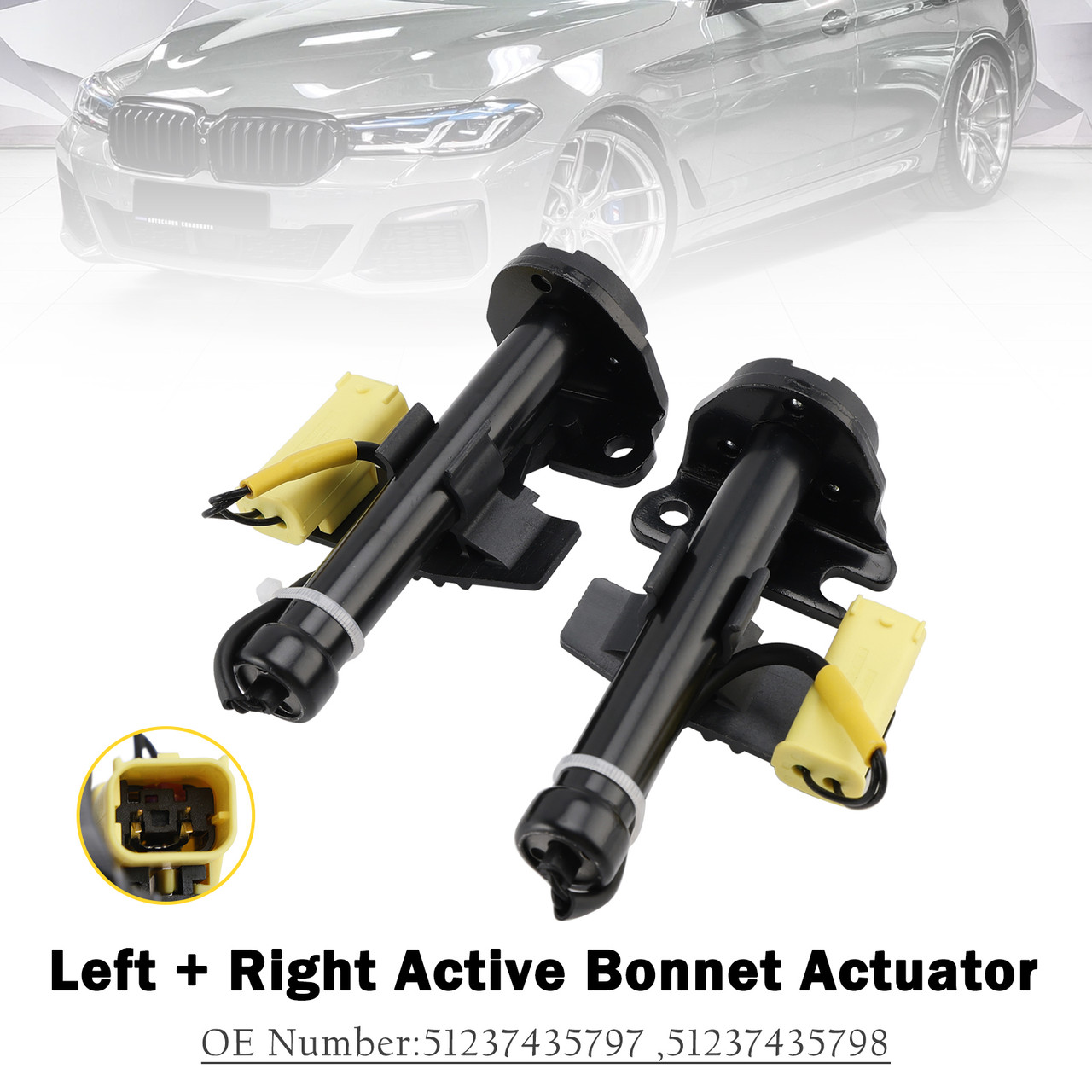 2015-2020 BMW 5 Series G30 Left+Right Active Bonnet Actuator 51237435797 51237435798 Generic