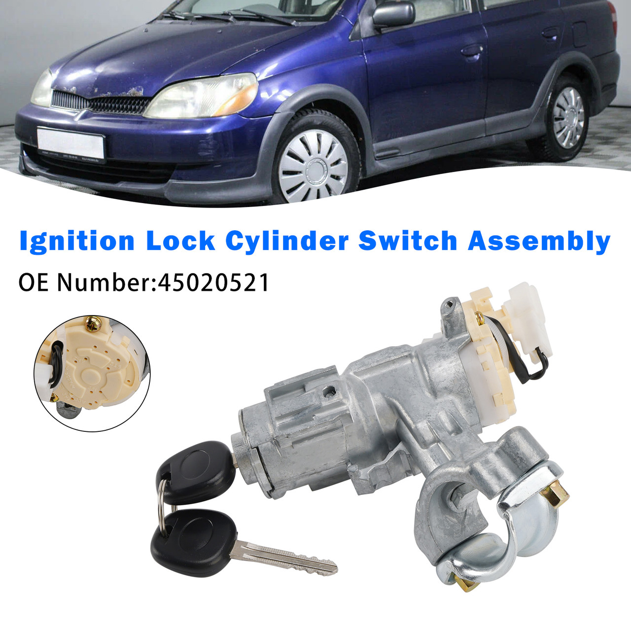 2000-2005 Toyota Echo Ignition Lock Cylinder Switch Assembly 45020521 Generic