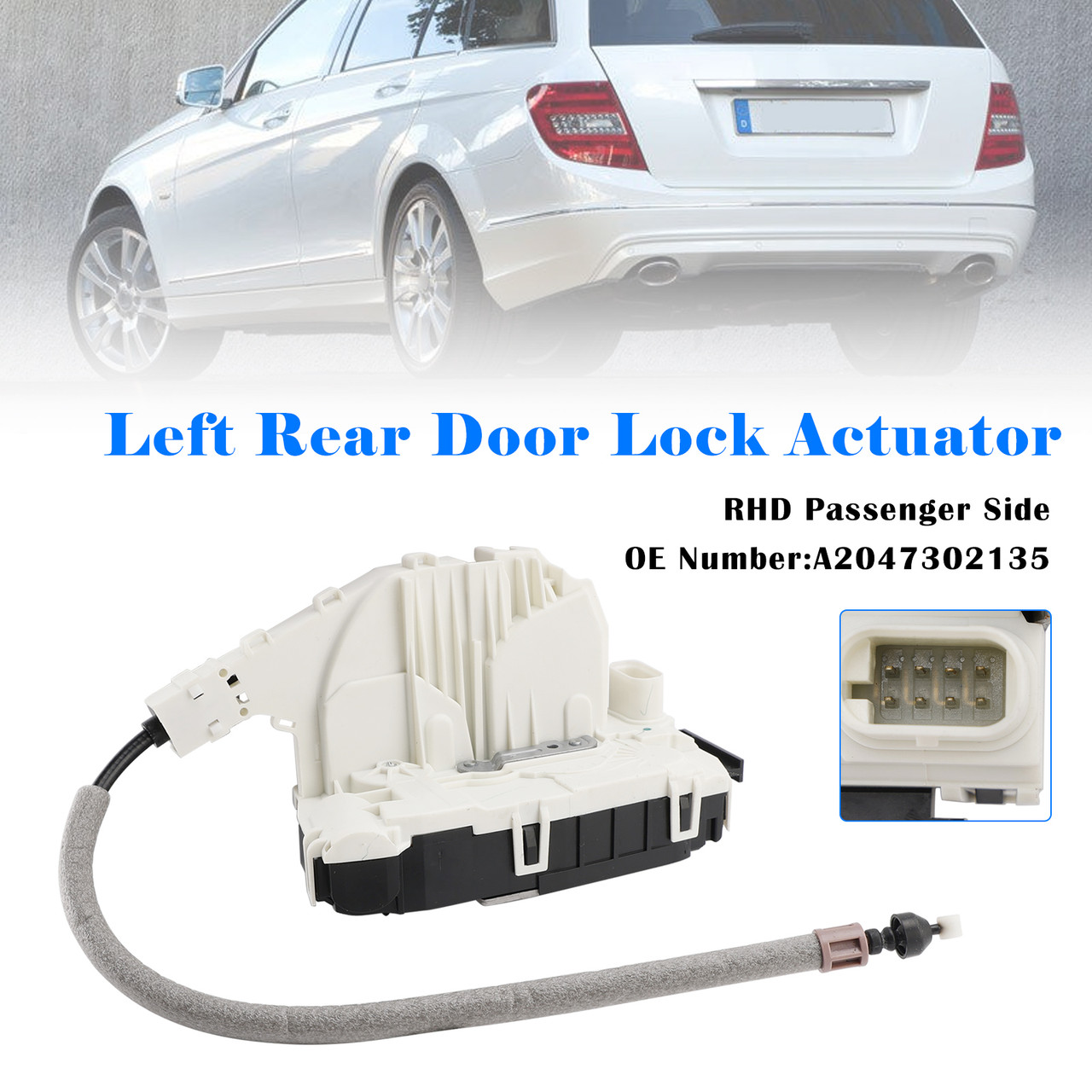 2007-2011 Mercedes C-Class W204 Left Rear Door Lock Actuator A2047302135 Generic