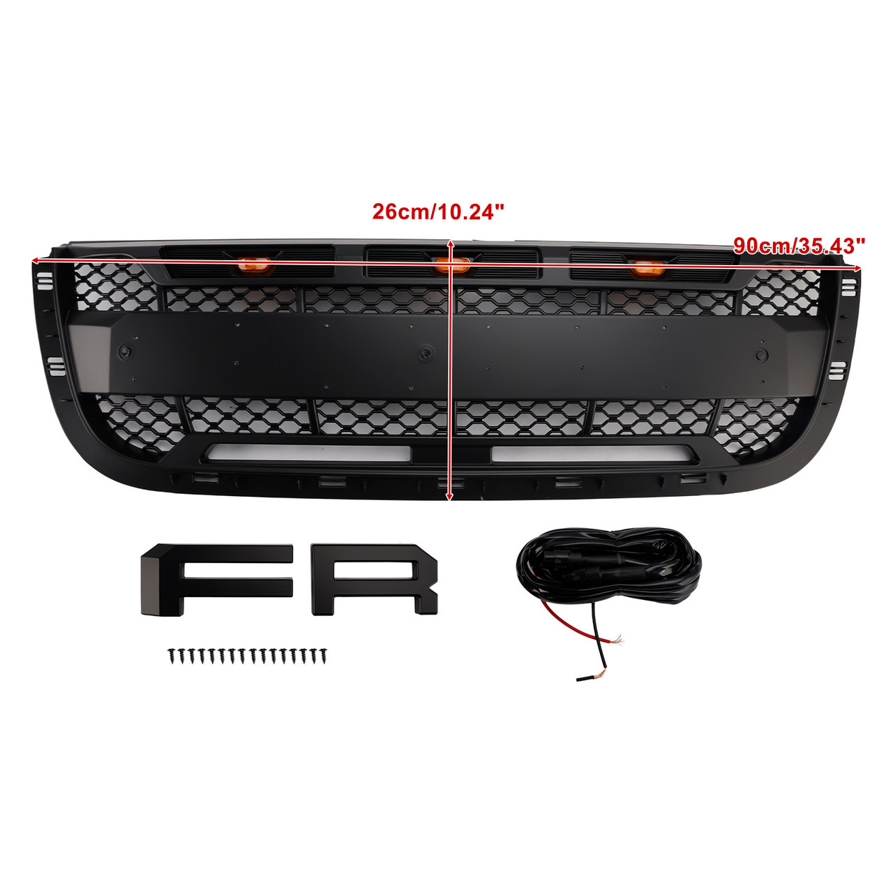 2001-2003 Ford Ranger With Led Light Front Bumper Grille Matte Black Generic