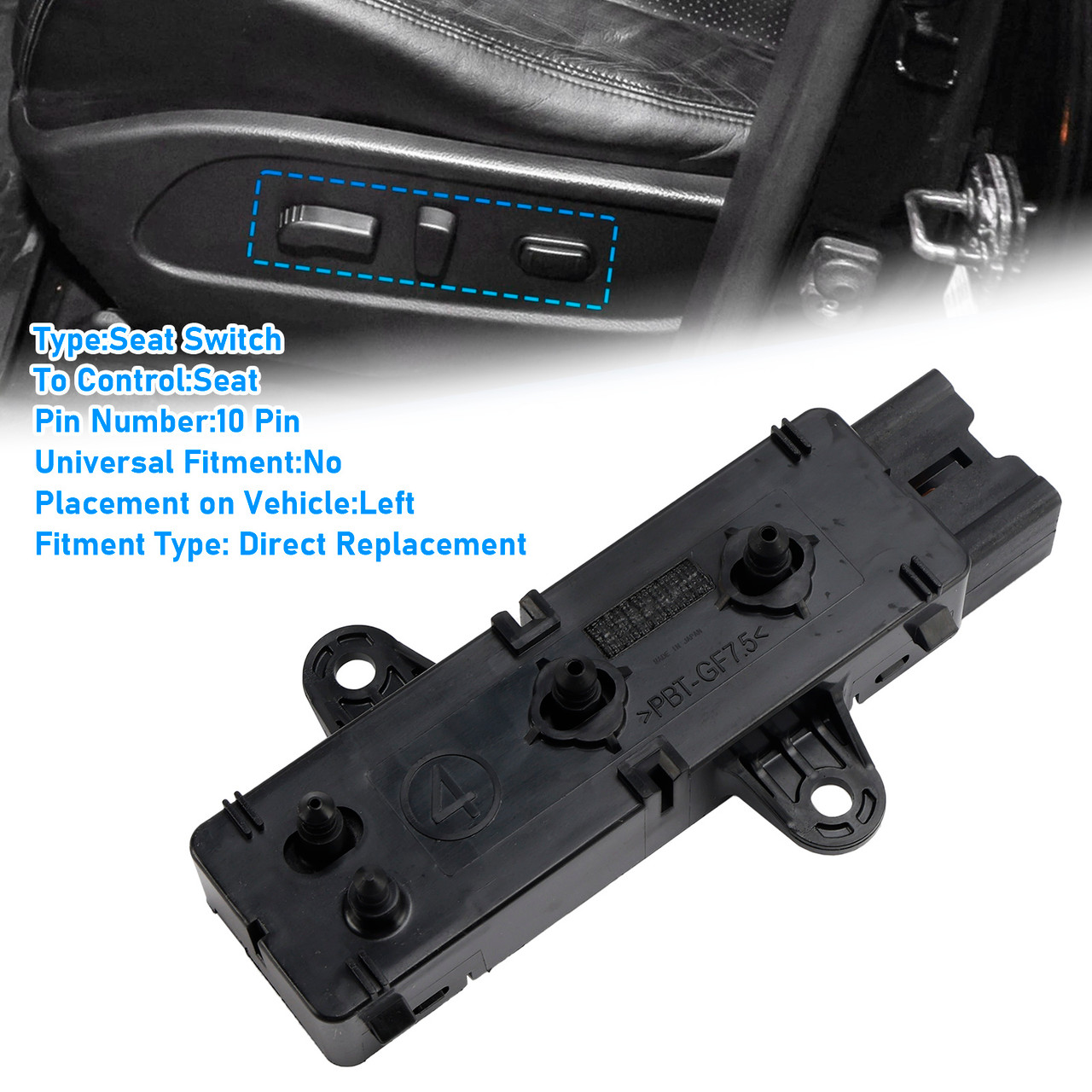 2009-2023 Nissan Maxima Front Left Power Seat Switch 870664HA0A Generic