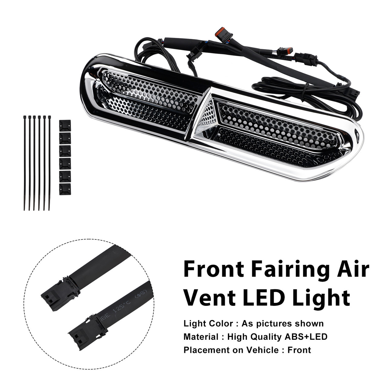 2014-2024 Harley-Davidson Touring Electra Glide 1 Set Fairing Air Vent LED Light Chrome Generic