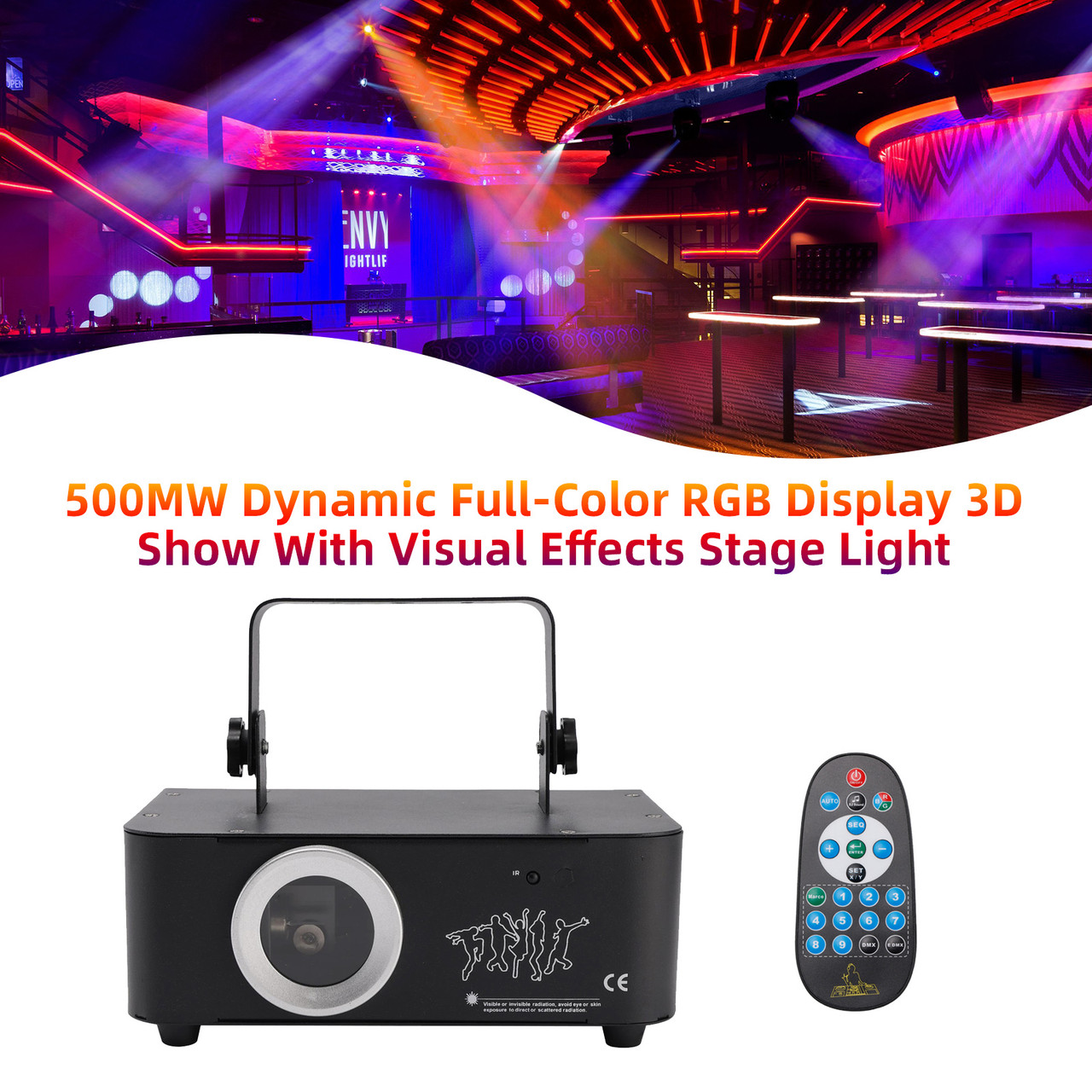 500MW Dynamic Full-Color RGB Display 3D Show With Visual Effects Stage Light