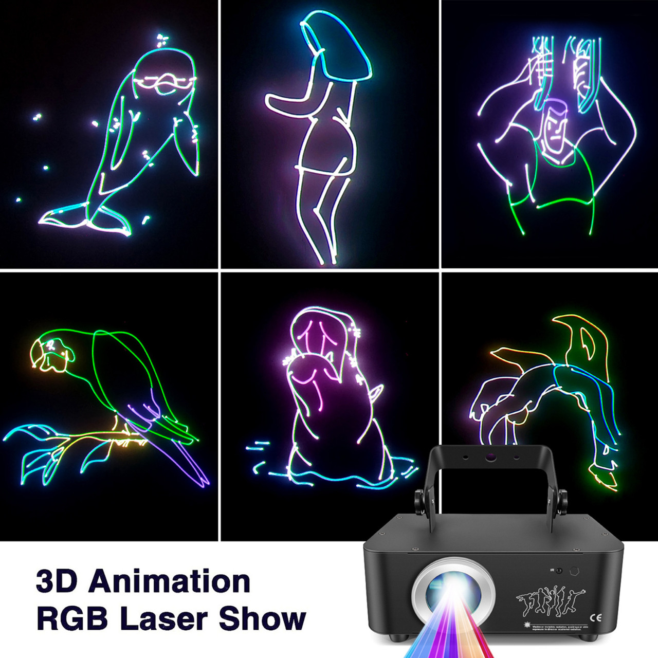 500MW Dynamic Full-Color RGB Display 3D Show With Visual Effects Stage Light