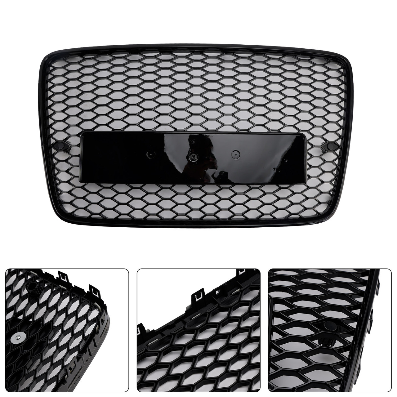 2005-2015 Audi Q7 SQ7 Front Bumper Radiator Vent Mesh Grille Gloss Black Generic