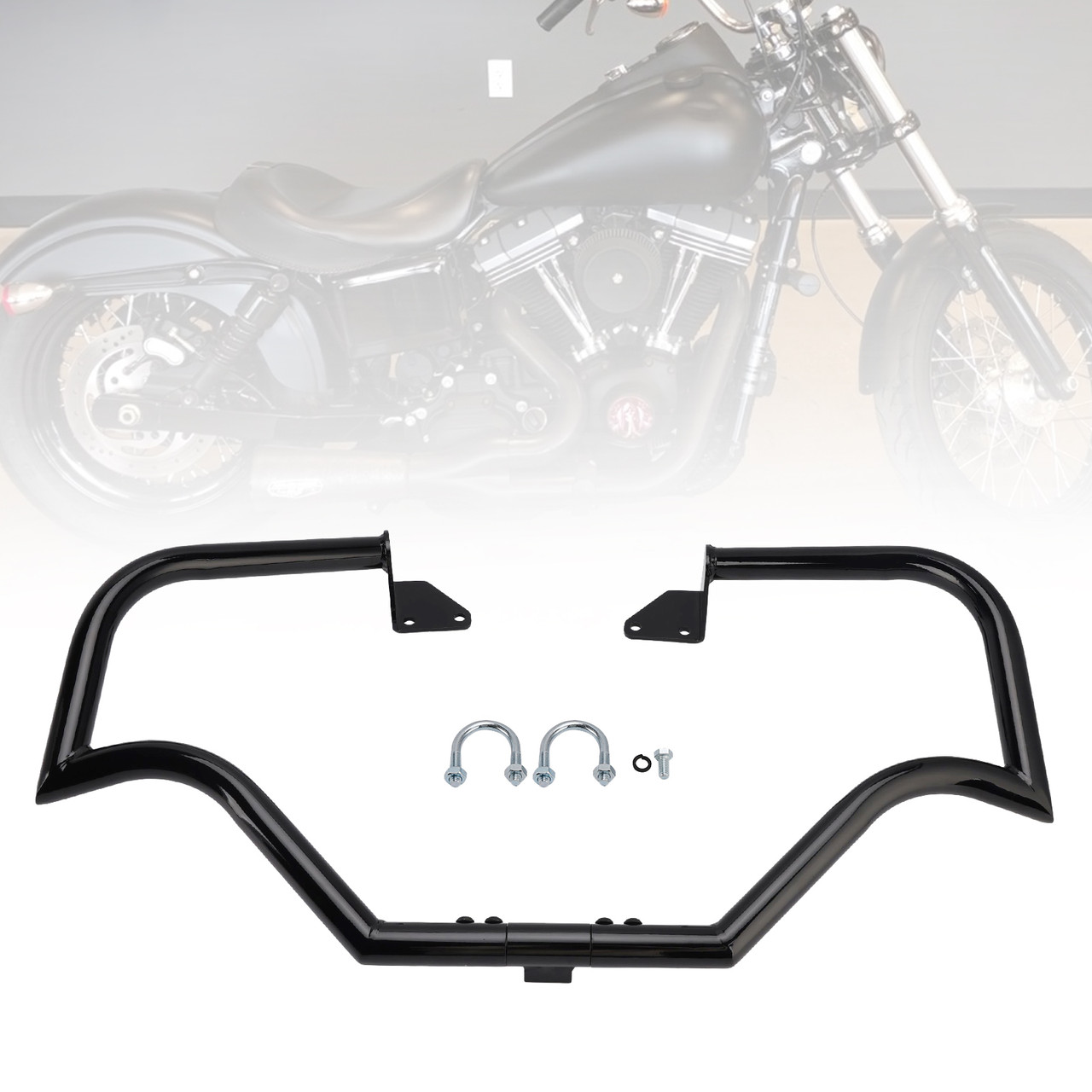 2006-2017 Super Glide FXD Engine Guard Crash Bar Frame Protector Bumper Black Generic