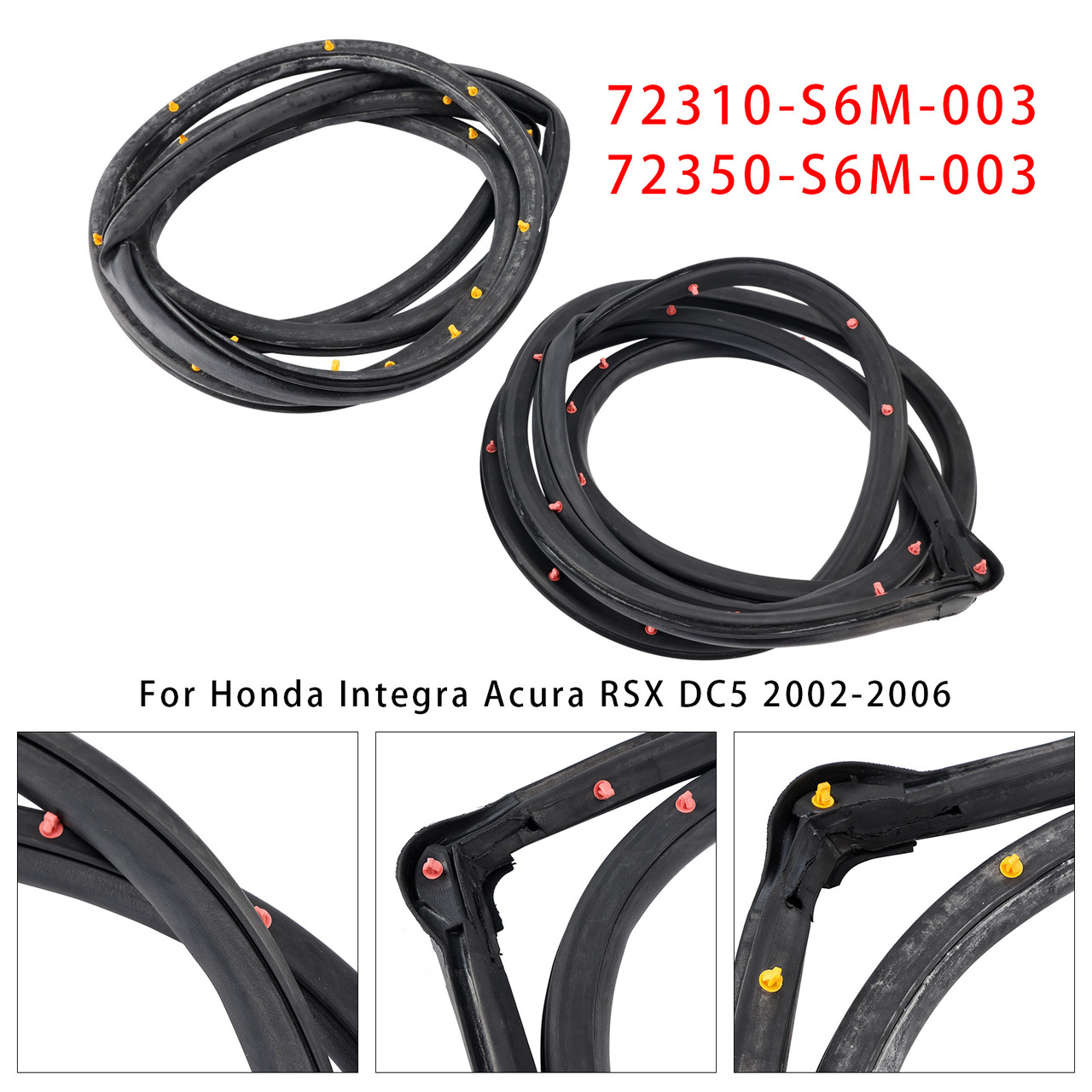 2002-2006 Honda Integra Acura RSX DC5 2PCS Front Door Weatherstrip RH & LH 72310-S6M-003 Generic