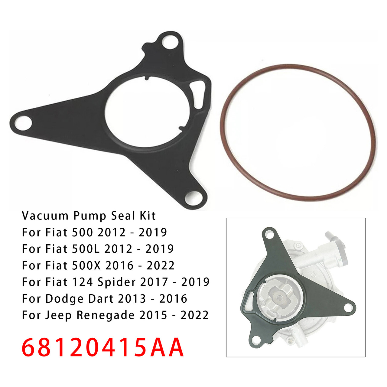 2015-2022 Jeep Renegade Vacuum Pump Seal Kit 68120415AA Generic