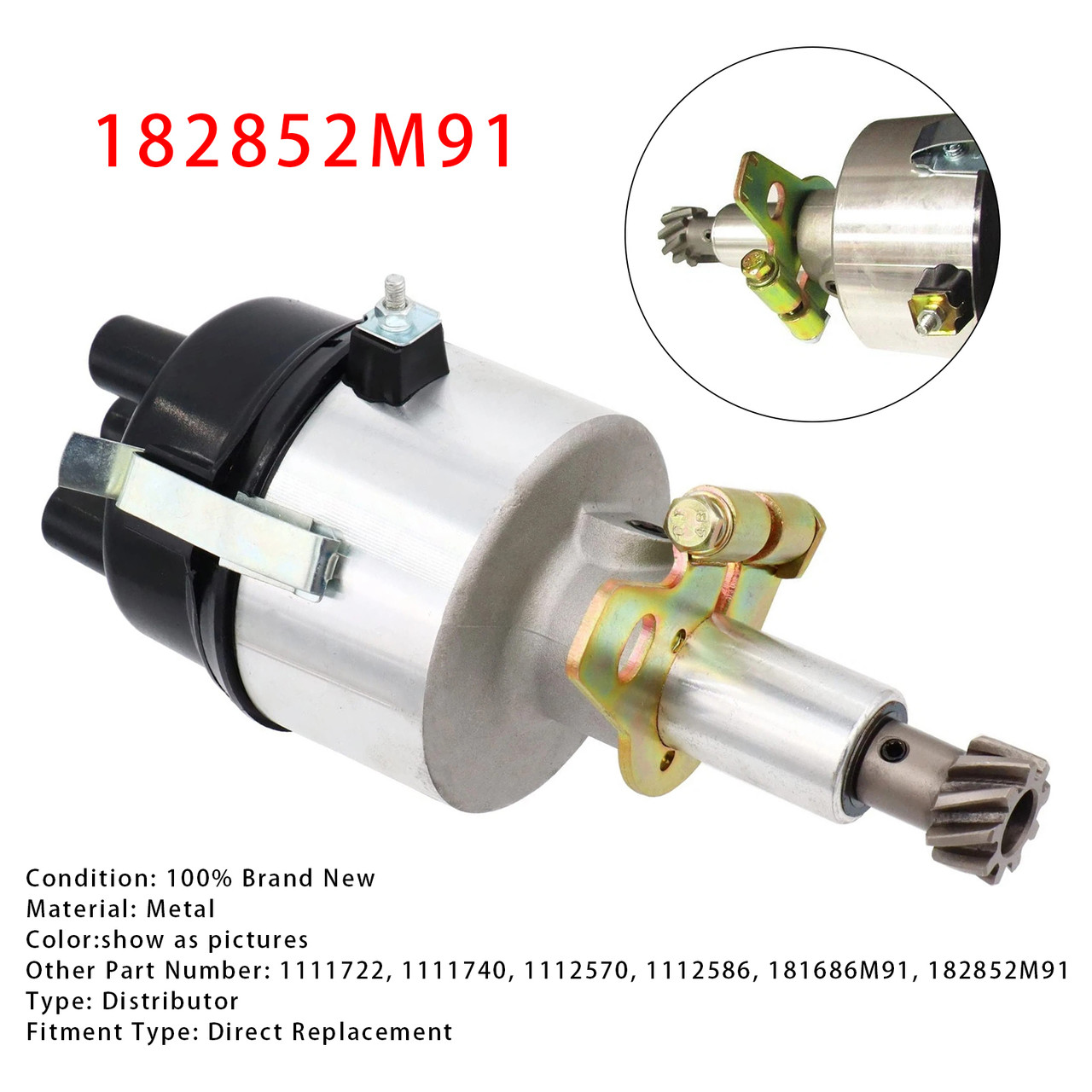 Distributor 182852M91 For Massey Ferguson Tractor 35 50 F40 TO20 TO30 TO35