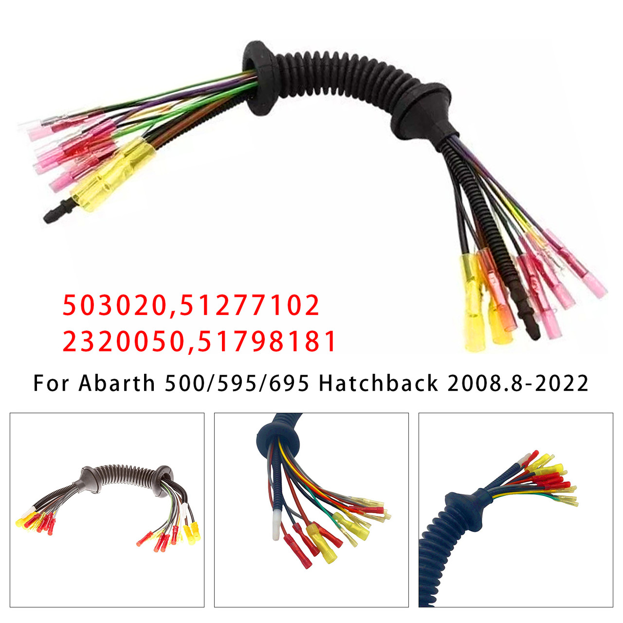 2007-2015 Fiat 500(312) Hatchback Rear Door Cable Wiring Harness Tailgate Loom 51277102 Generic