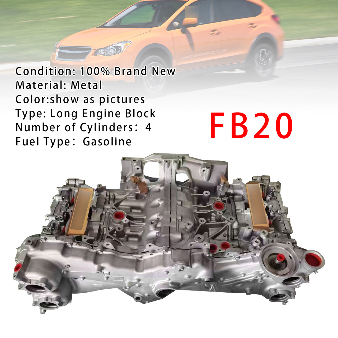 2012-2014 Subaru IMPREZA CROSSTREK 2.0L FB20 Engine Assembly Long Engine Block Generic