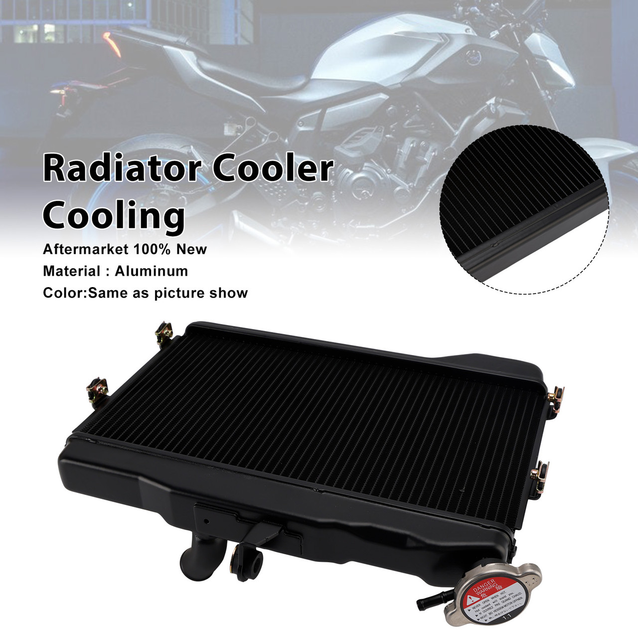 2025-2026 YAMAHA MT-07 Radiator Cooler Cooling Black Generic