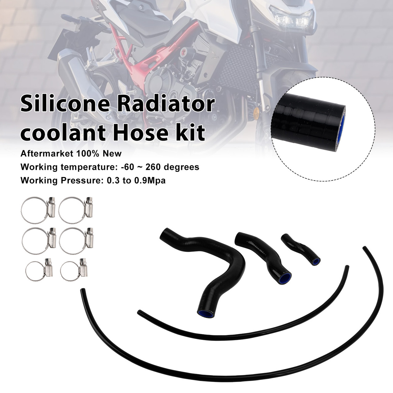 2023-2025 Honda CB750 Hornet Silicone Radiator coolant Hose kit Black Generic