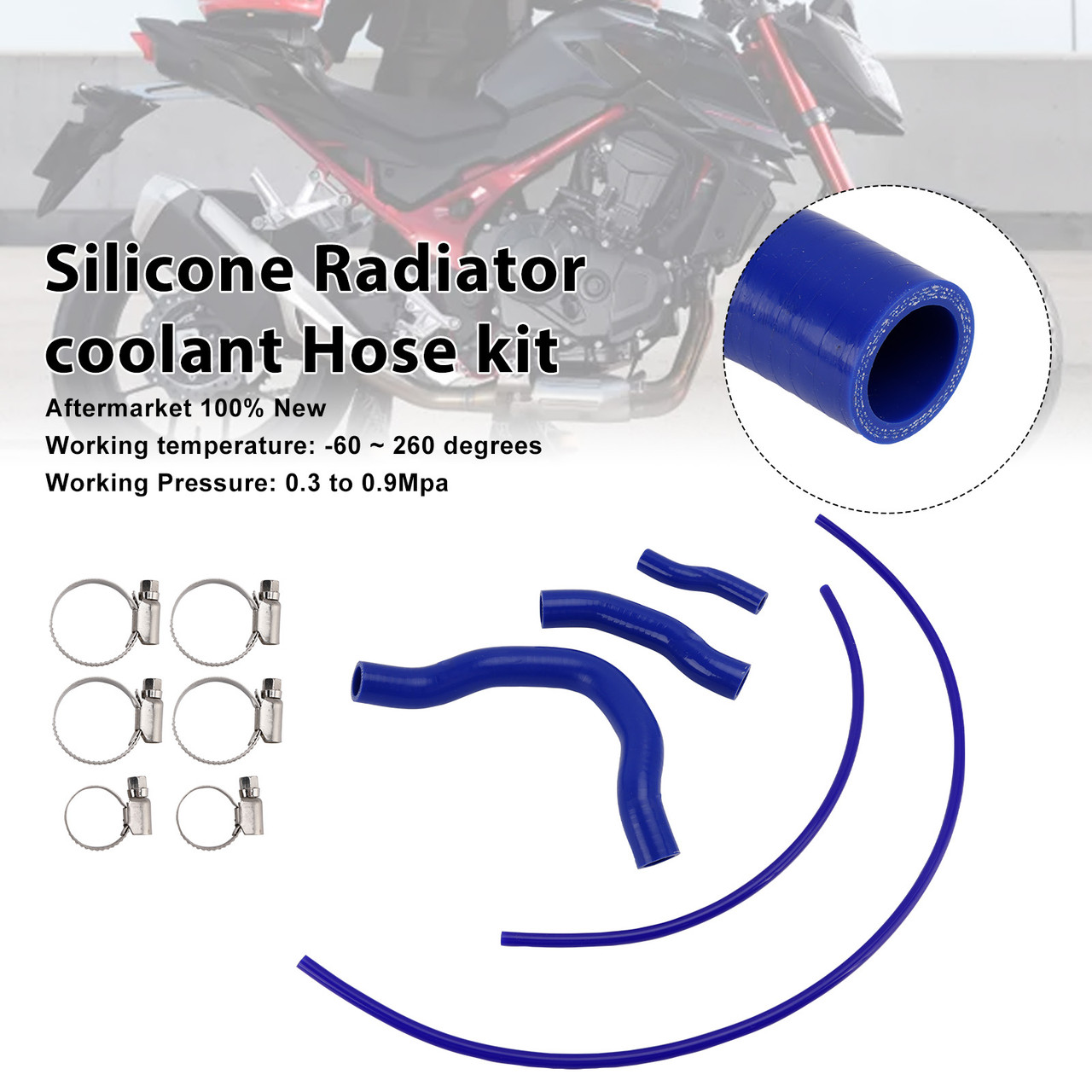 2023-2025 Honda CB750 Hornet Silicone Radiator coolant Hose kit Blue Generic