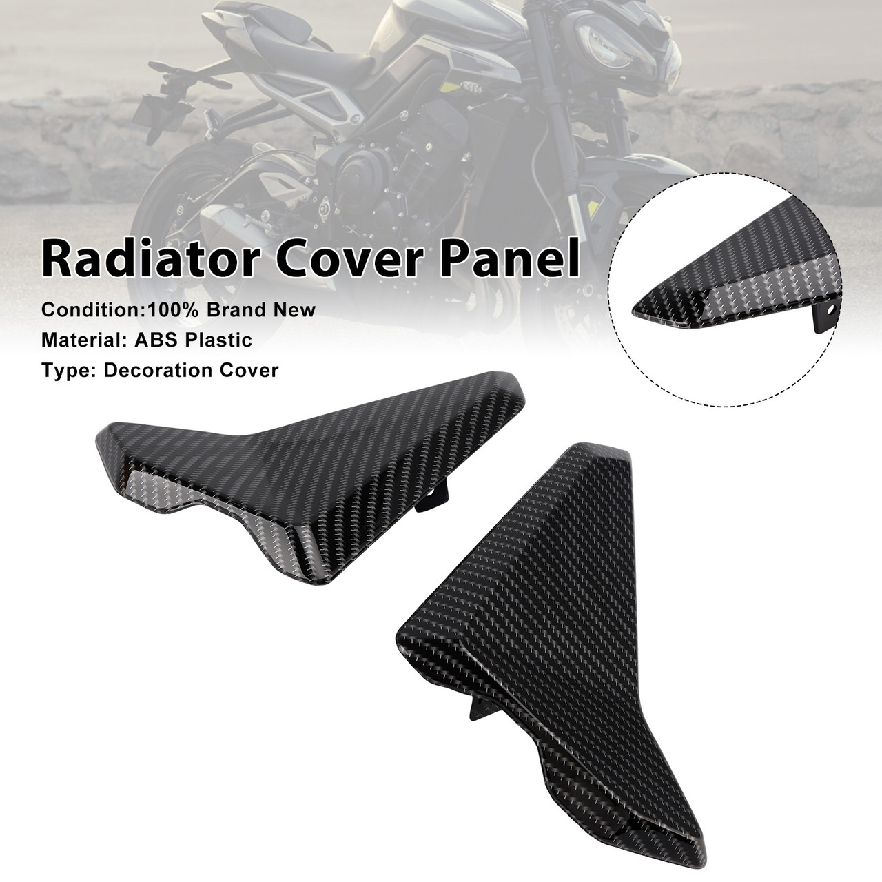 2023-2025 Triumph Street Triple 765 R/RS Radiator Cover Panel Carbon like Generic