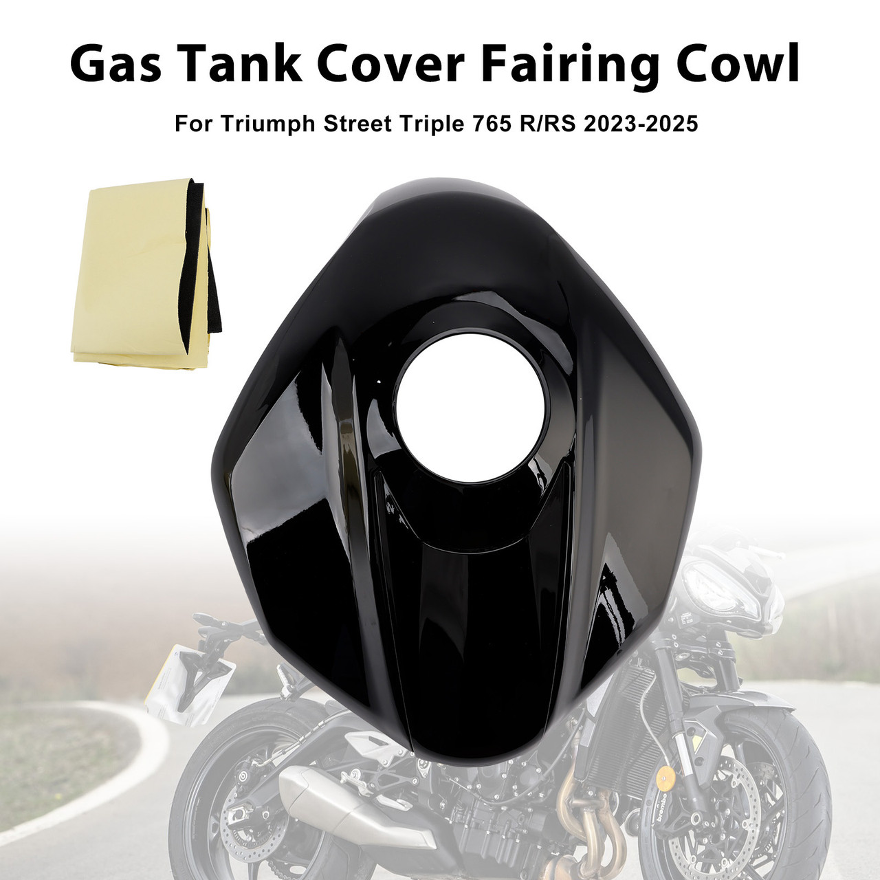 2023-2025 Triumph Street Triple 765 R/RS Gas Tank Cover Fairing Cowl Black Generic