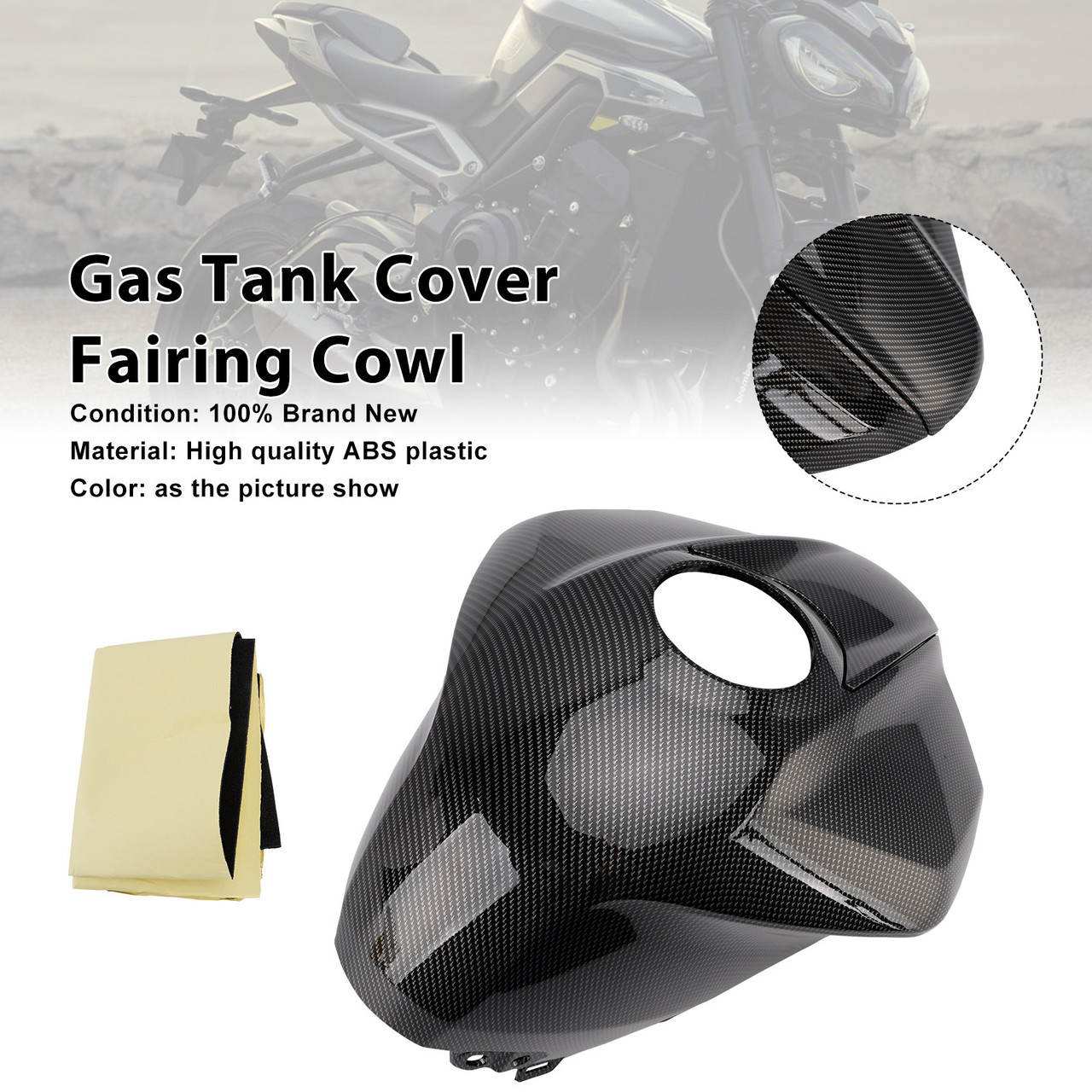 2023-2025 Triumph Street Triple 765 R/RS Gas Tank Cover Fairing Cowl Carbon like Generic