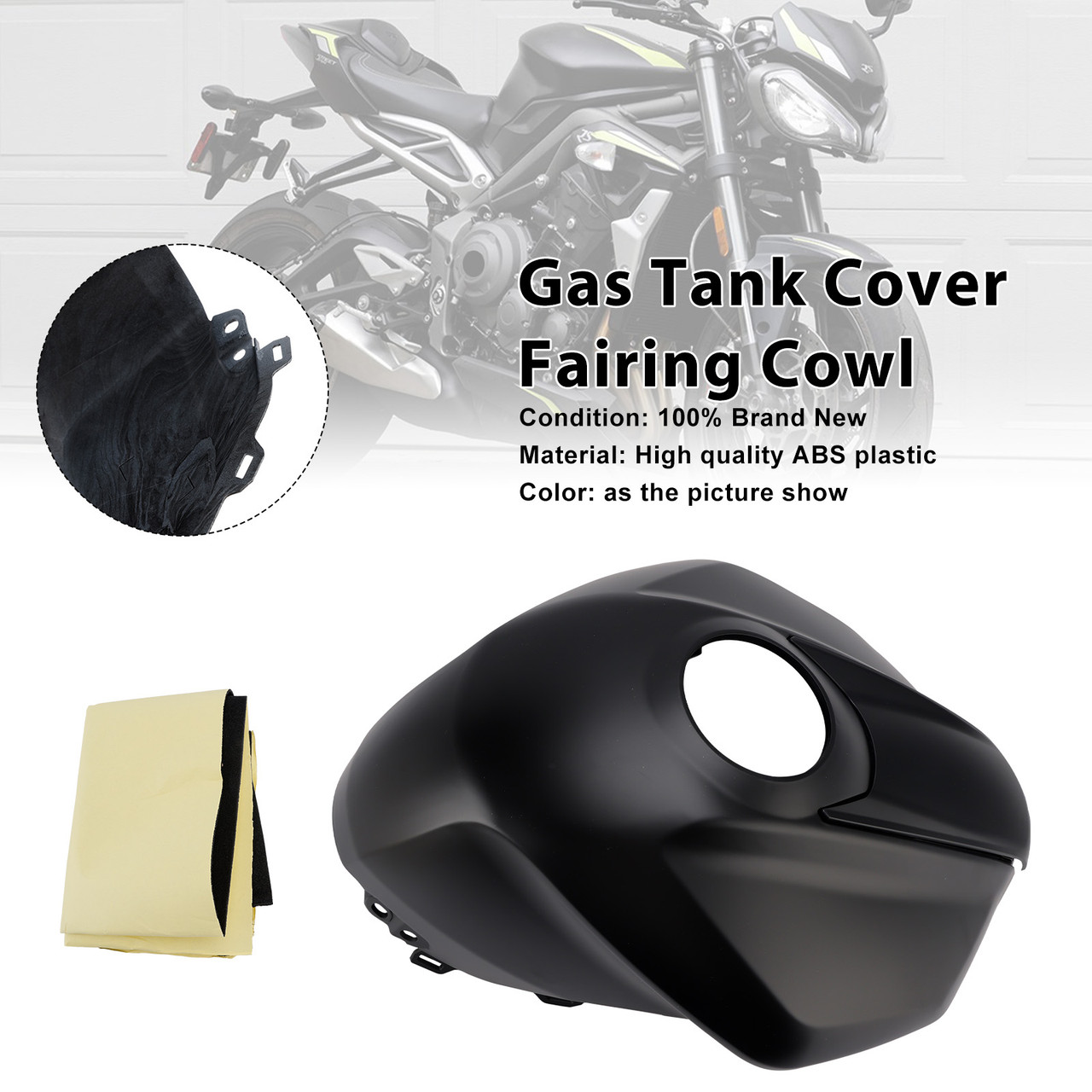 2023-2025 Triumph Street Triple 765 R/RS Gas Tank Cover Fairing Cowl Matte Black Generic