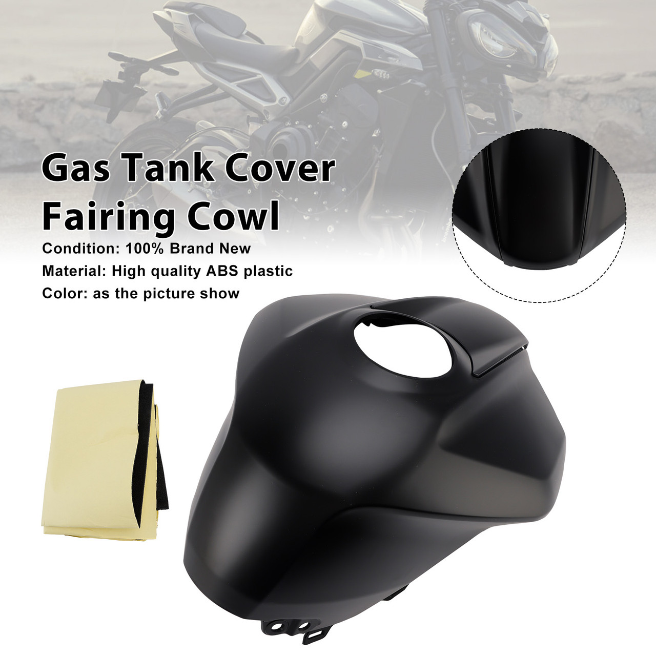 2023-2025 Triumph Street Triple 765 R/RS Gas Tank Cover Fairing Cowl Matte Black Generic