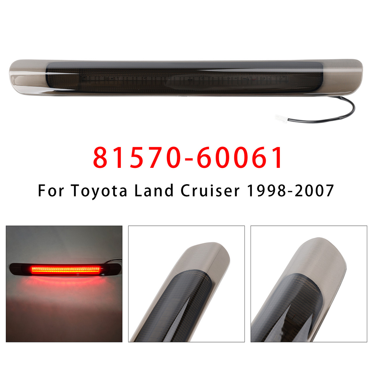 1998-2007 Toyota Land Cruiser LED 3RD Tail Light Brake Lamp Mount 81570-60061 Black Generic