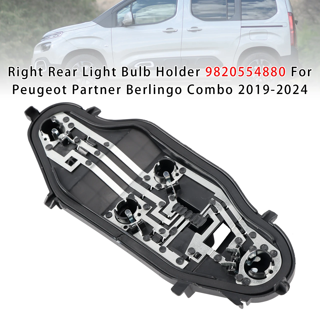 2019-2024 Peugeot Partner Right Rear Light Bulb Holder 9820554880 Generic