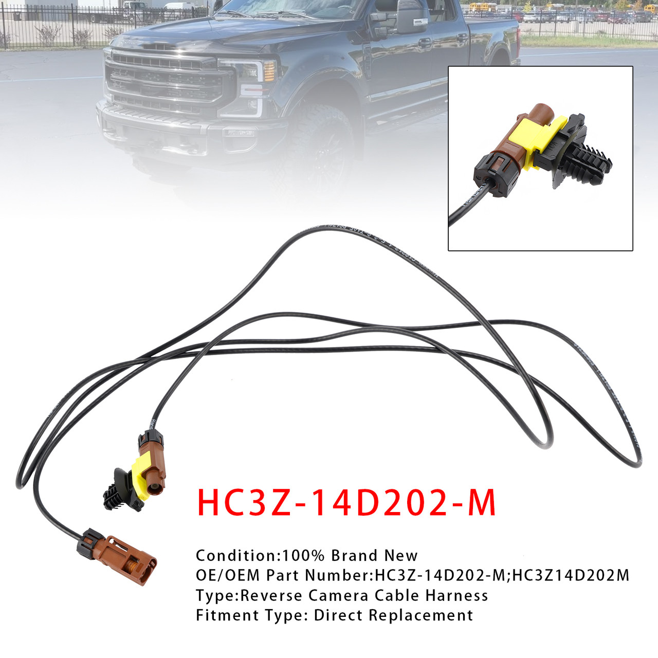 2017-2022 Ford F-250 F-350 Reverse Camera Cable Harness HC3Z-14D202-M Generic
