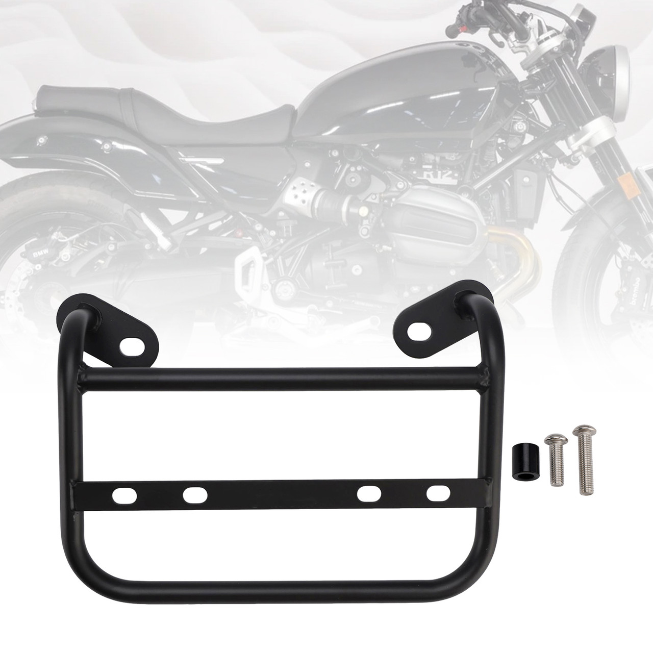 2024-2025 BMW R12 Left Luggage Rack Side Saddle Bag Mount Bracket Black Steel Black Generic
