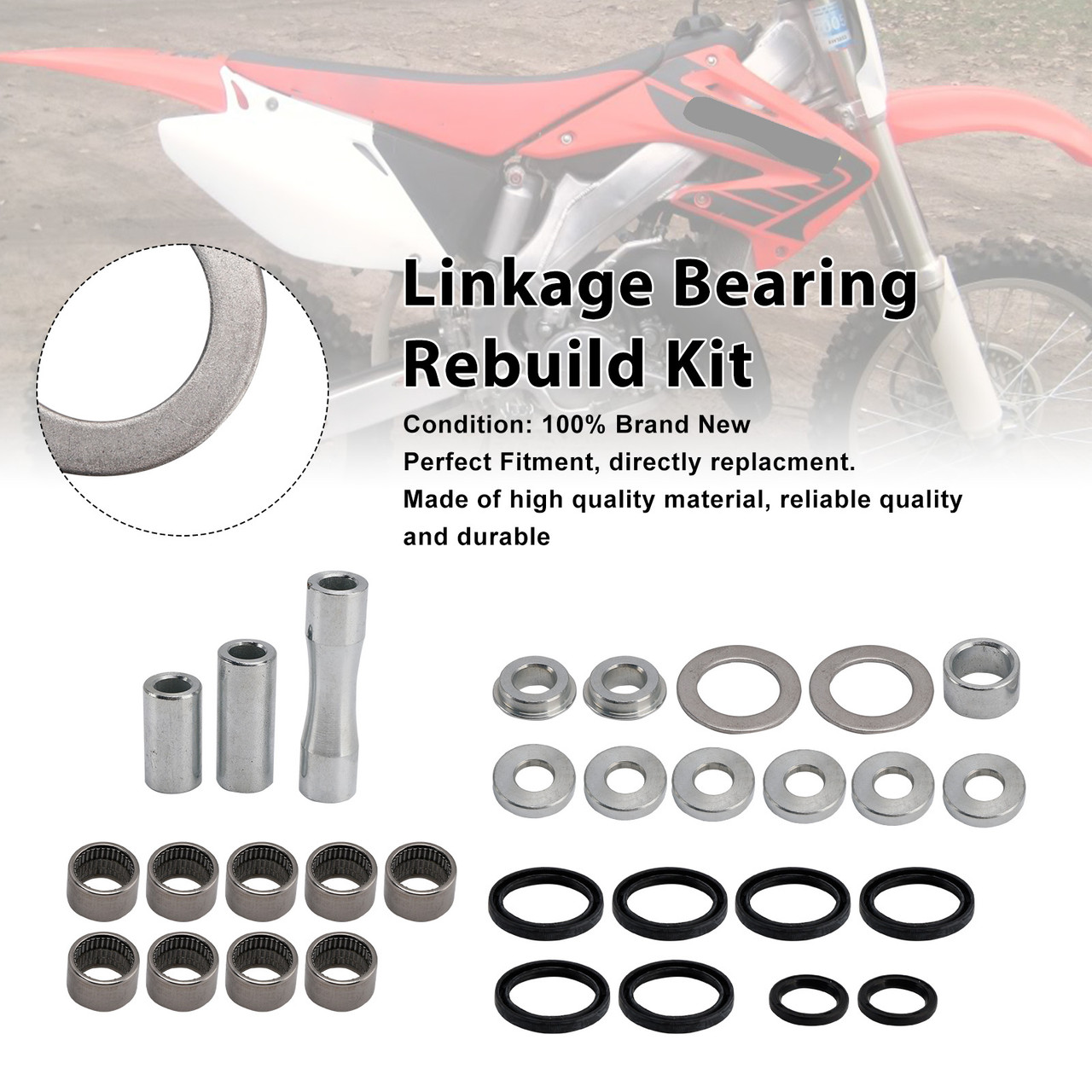 2005-2017 Honda CR125R CR250R CRF250X CRF450R CRF450X Linkage Bearing Rebuild Kit LRK-H-169 Generic