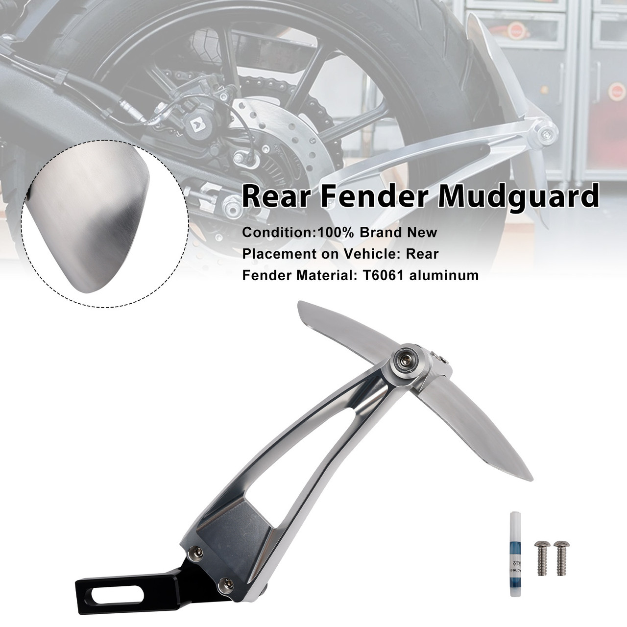 2023-2025 Triumph Speed 400 Rear Fender Mudguard Silver Generic