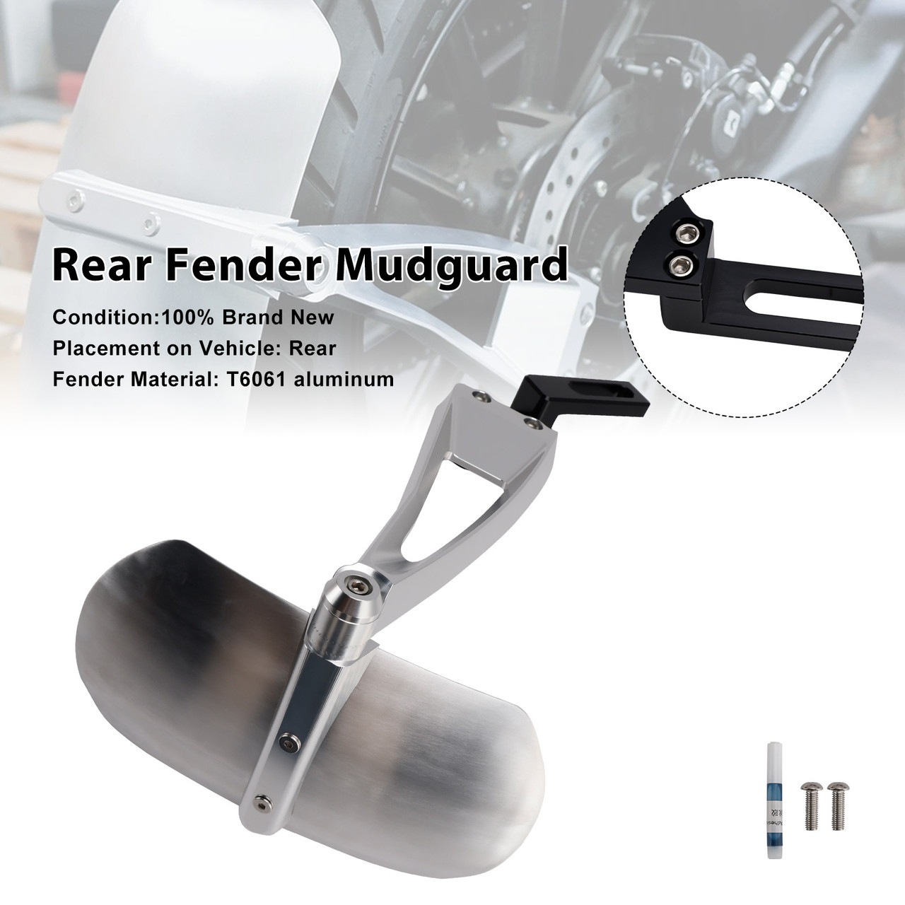 2023-2025 Triumph Speed 400 Rear Fender Mudguard Silver Generic