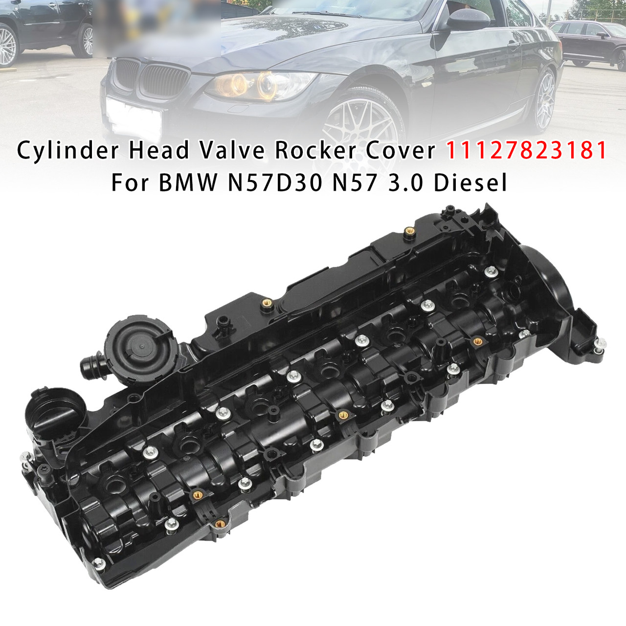 BMW N57D30 N57 3.0 Diesel Cylinder Head Valve Rocker Cover 11127823181 Generic