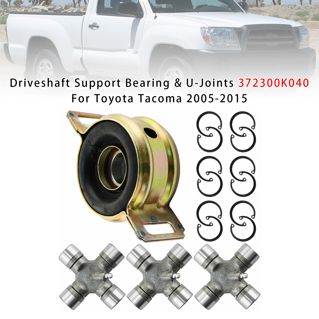 2005-2015 Toyota Tacoma Driveshaft Support Bearing & U-Joints 372300K040 Generic