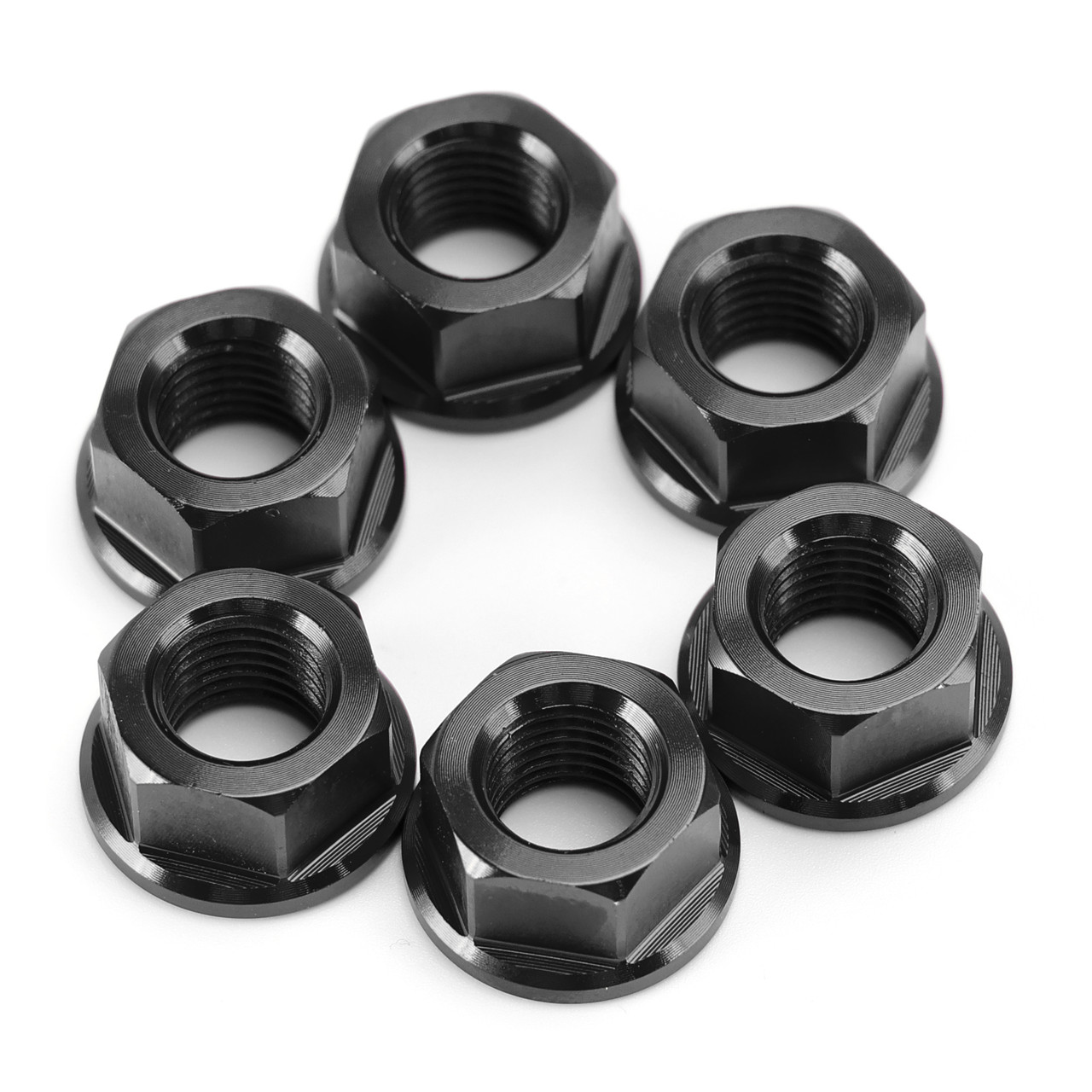 CNC Aluminum Rear Sprocket Carrrier Flange Nuts Set M10x1.25 Black