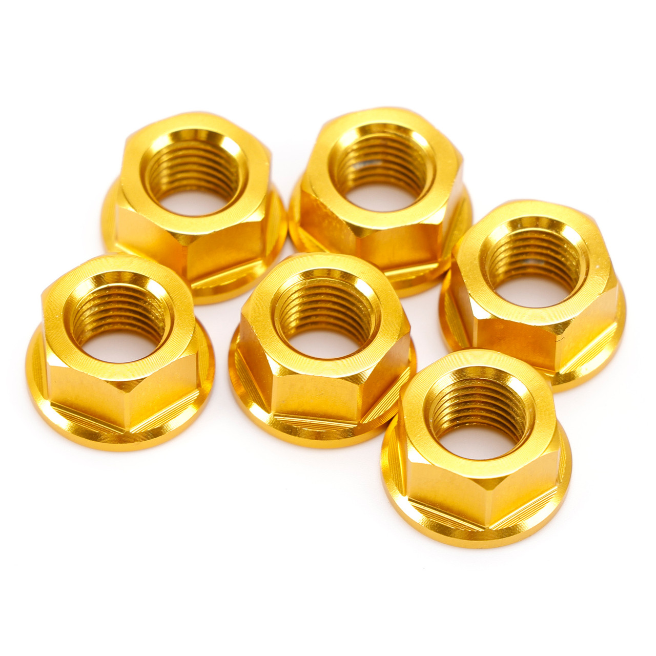 CNC Aluminum Rear Sprocket Carrrier Flange Nuts Set M10x1.25 Gold
