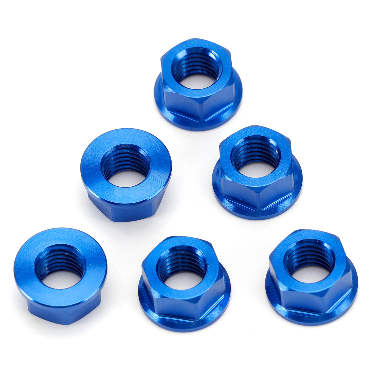 CNC Aluminum Rear Sprocket Carrrier Flange Nuts Set M10x1.5mm Blue
