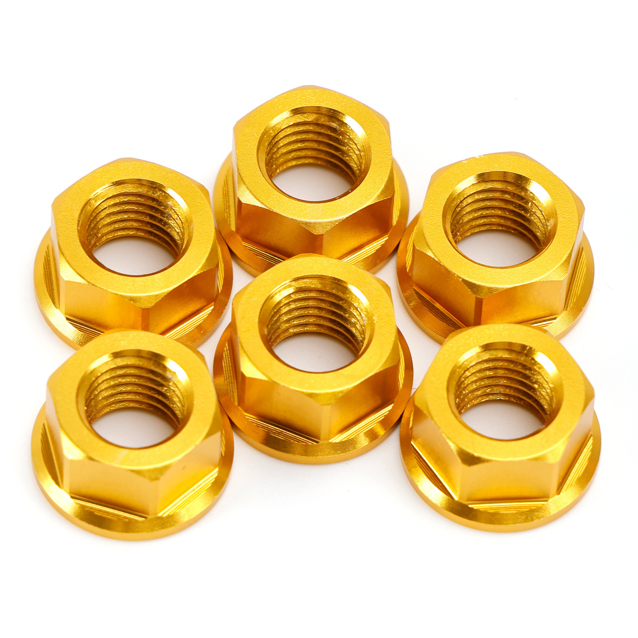 CNC Aluminum Rear Sprocket Carrrier Flange Nuts Set M10x1.5mm Gold