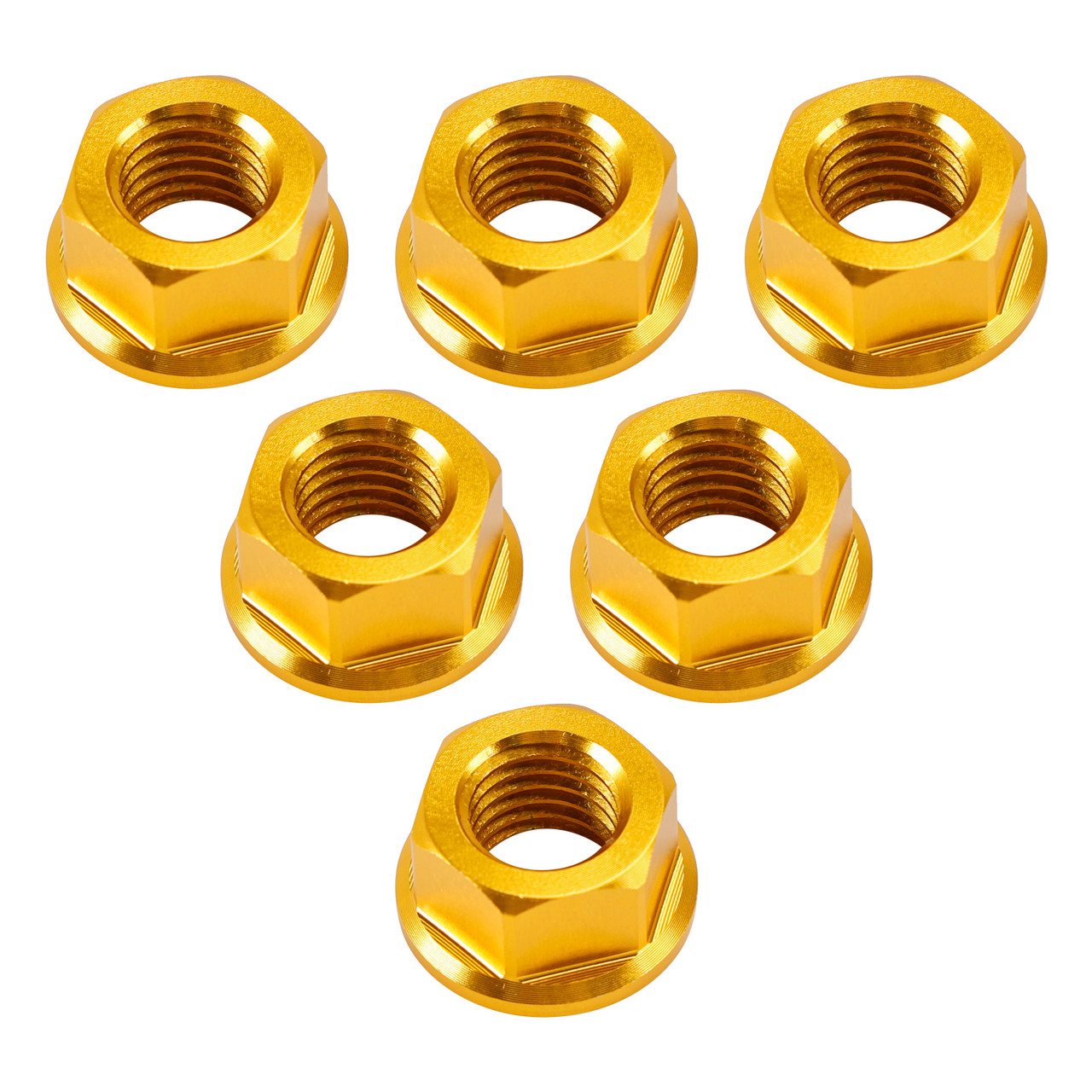 CNC Aluminum Rear Sprocket Carrrier Flange Nuts Set M10x1.5mm Gold