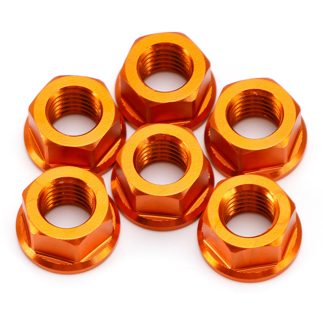 CNC Aluminum Rear Sprocket Carrrier Flange Nuts Set M10x1.5mm Orange